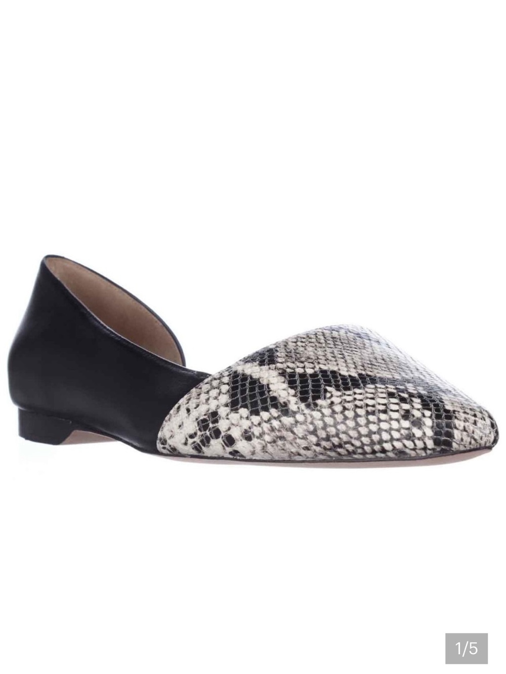 Cole Haan D'Orsay Flat in Black and Snake Print